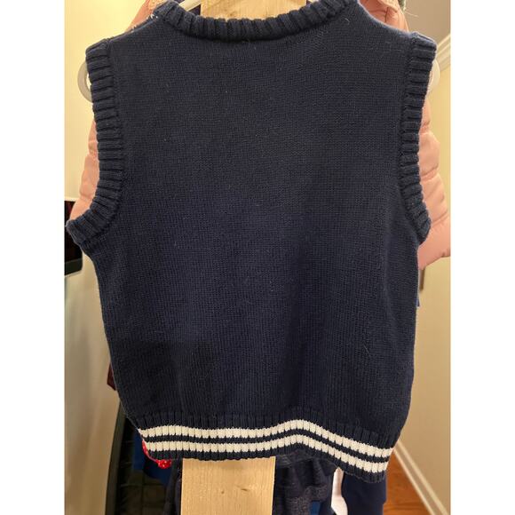 Izod 2T Navy Argyle Cotton Boys Sweater Vest - Picture 2 of 4